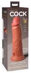 King Cock King Cock Elite - Realističen silikonski dildo s priseskom 20 CM temne barve kože