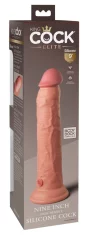 King Cock King Cock Elite - Realističen silikonski dildo s priseskom 23 CM, svetle barve kože