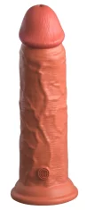 King Cock King Cock Elite - Realističen silikonski dildo s priseskom 20 CM temne barve kože