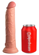 King Cock King Cock Elite - Realističen silikonski dildo s priseskom 23 CM, svetle barve kože