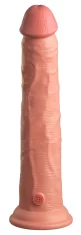 King Cock King Cock Elite - Realističen silikonski dildo s priseskom 25 CM, svetle barve kože