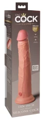King Cock King Cock Elite - Realističen silikonski dildo s priseskom 25 CM, svetle barve kože