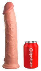 King Cock King Cock Elite - Realističen silikonski dildo s priseskom 28 CM, svetle barve kože