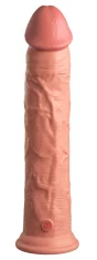 King Cock King Cock Elite - Realističen silikonski dildo s priseskom 28 CM, svetle barve kože
