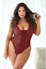 Allure Bodi z leopardjim potiskom in čipkastimi detajli - 2X/3X Allure