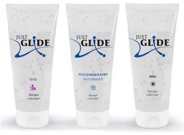 Just Glide Just Glide - komplet 3 x 200 ml analnega lubrikanta na vodni osnovi za seks igrače