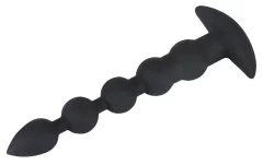 Black Velvets Vibrirajoči analni čep kroglice - črni žamet