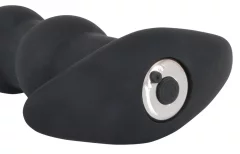 Black Velvets Vibrirajoči analni čep kroglice - črni žamet