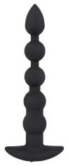 Black Velvets Vibrirajoči analni čep kroglice - črni žamet