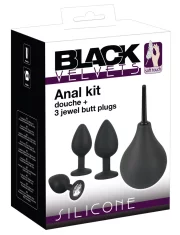 Black Velvets Črni žamet - 4-delni komplet za analno prhanje