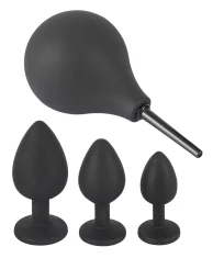 Black Velvets Črni žamet - 4-delni komplet za analno prhanje