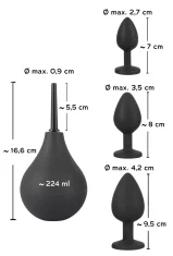 Black Velvets Črni žamet - 4-delni komplet za analno prhanje