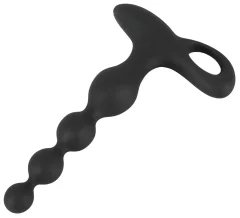 Black Velvets Črne žametne - silikonske analne kroglice z 10 načini vibracije, črne