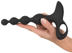 Black Velvets Črne žametne - silikonske analne kroglice z 10 načini vibracije, črne