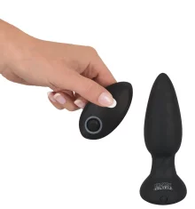 Black Velvets Black Velvets - vrtljiv analni čep z daljinskim upravljalnikom 14 cm črne barve