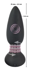 Black Velvets Black Velvets - vrtljiv analni čep z daljinskim upravljalnikom 14 cm črne barve