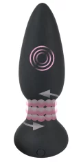 Black Velvets Black Velvets - vrtljiv analni čep z daljinskim upravljalnikom 14 cm črne barve
