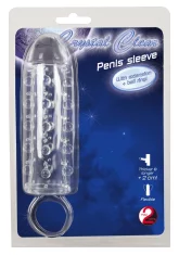 Crystal Crystal - rokav za penis z nastavki in obročkom