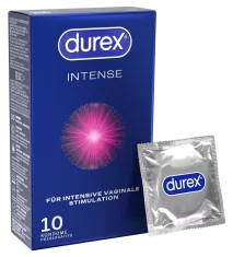 Durex Durex - Intense Orgasmic Rebrasti kondomi z metino barvo, 10 kosov