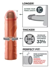 Fantasy X-tensions Fantasy X-Tensions - Ovratnik za penis 33 % večji penis + 2,5 cm kože