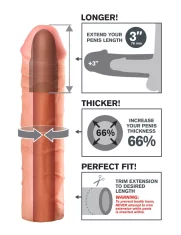 Fantasy X-tensions Fantasy X-Tensions - Ovratnik za penis 66 % večji penis + 7,6 cm kože