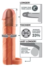 Fantasy X-tensions Fantasy X-Tensions - Ovratnik za penis 33% večji penis +5,1 cm barve kože 19 cm