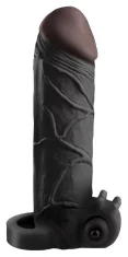 Fantasy X-tensions Fantasy X-Tensions - Vibracijski rokav za penis 33 % debelejši + 5,1 cm daljši, črne barve