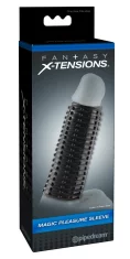 Fantasy X-tensions Fantasy X-Tensions - Črni rokav za penis s stimulacijskimi čepi 14 cm