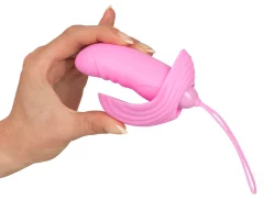 shumee Sweet Smile - Mini vibrator s stimulacijo klitorisa roza 8 cm