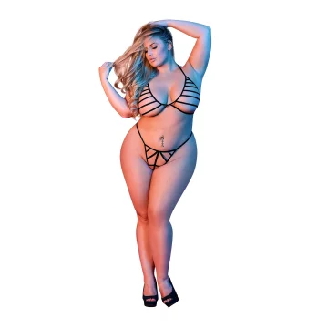 shumee Magic Silk - komplet modrčka in tangic - plus size