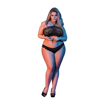 shumee Magic Silk - komplet hlačk in modrčka - plus size