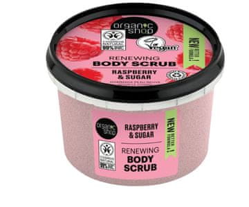 shumee ORGANIK SHOP Regenerativni piling za telo z malino in sladkorjem 250 ml