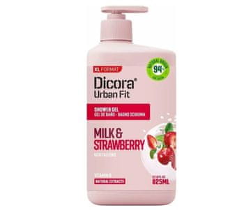 Dicora Dicora Urban Fit gel za prhanje z mlekom in jagodo s pumpico 825 ml