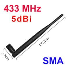 shumee 433 MHz 5 dBi kotna antena s tečajem, SMA V2 vtič