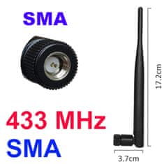 shumee 433 MHz 5 dBi kotna antena s tečajem, SMA V2 vtič