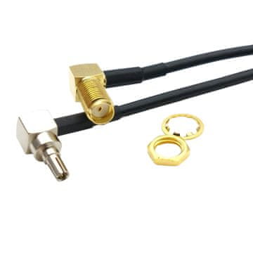 shumee Pigtail CRC9 vtič / SMA vtičnica KOTNA 15cm RG174