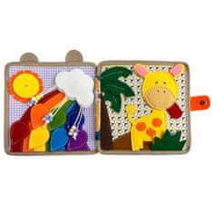 Luxma Filcana knjiga z odstranljivimi elementi, 3D Montessori tabla, žirafa F30