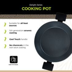 BE Living Nizka posoda za kuhanje s pokrovom Delight Black 28 cm
