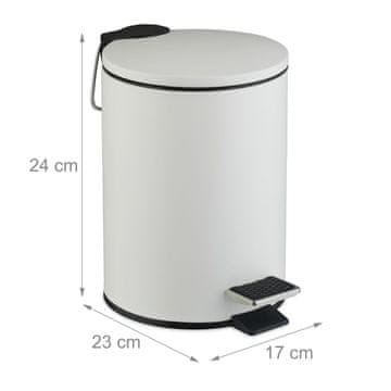 Northix Kopalniški koš s pedalom 3 l mehko zapiranje mat