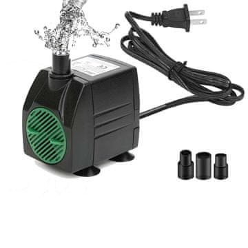 Nikcorp vodna črpalka za akvarij Tiha 800 l/h 12 W črna ultra tiho 4 priseski 3 šobe hidroponski vrt fontana vodno okence, kabel 1,83 m