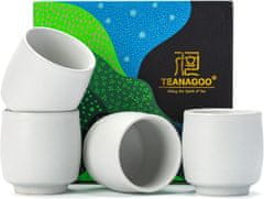Nikcorp Keramične skodelice za čaj TEANAGOO Ruware TC07, komplet 4 kom, 165 ml, slonokoščena ivory white, mat zunanji dizajn, gladka notranjost, kompatibilno mikrovalovna pečica pečica zamrzovalnik pomivalni