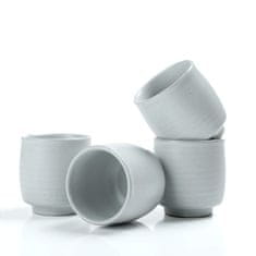 Nikcorp Keramične skodelice za čaj TEANAGOO Ruware TC07, komplet 4 kom, 165 ml, slonokoščena ivory white, mat zunanji dizajn, gladka notranjost, kompatibilno mikrovalovna pečica pečica zamrzovalnik pomivalni