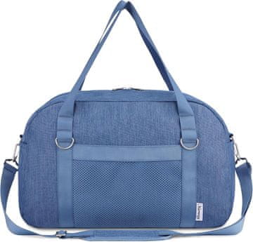 Nikcorp Potovalna ročna torba EasyJet vodoodporna potovalna torba poliesterska 45x36x20 cm 25 l temno modra navy blue žep mokro suho sprednji žep z zadrgo odstranljiv trak nastavitev snemljiva torba na