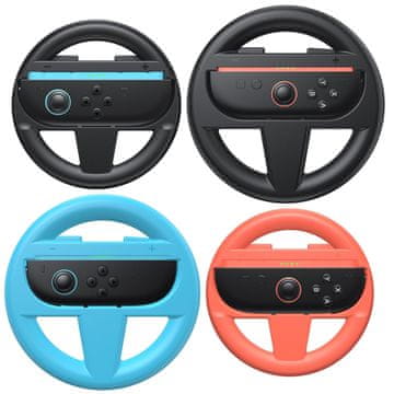 Nikcorp Volan za Nintendo Switch 2 komplet 4 kos Ergonomski ABS, za dirkanje Mario Kart 8 Deluxe, premer veliki 150 mm mali 130 mm, XL gumbi SL SR