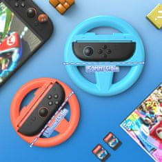 Nikcorp Volan za Nintendo Switch 2 komplet 4 kos Ergonomski ABS, za dirkanje Mario Kart 8 Deluxe, premer veliki 150 mm mali 130 mm, XL gumbi SL SR
