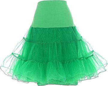 Nikcorp Podkrátko pod obleko Til Vintage petticoat S 67 cm zeleno 2-slojni organza z podlogo krinolina volančki za volumen rockabilly poročne balne elegantno