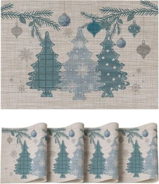 Nikcorp Komplet 4 pogrintekov iz PVC, 30x45 cm, pralni in odporni na vročino, madeže ter praske, zaščitne podloge za jedilno mizo, trpežni in elegantni, primerni za notranjo in zunanjo uporabo, 4 kosi