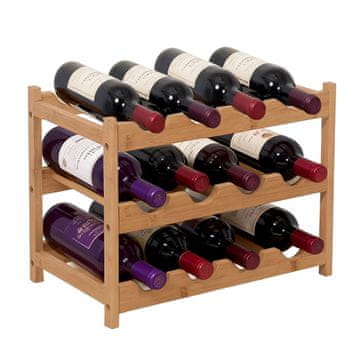 Northix Bambusovo stojalo za vino za 6 steklenic kompaktno