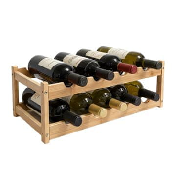 Northix Bambusovo stojalo za vino za kuhinjo ali domači bar