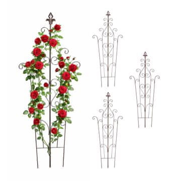 Northix Vintage kovinska vrtna rešetka, vrh Fleur-de-Lis, kompaktna